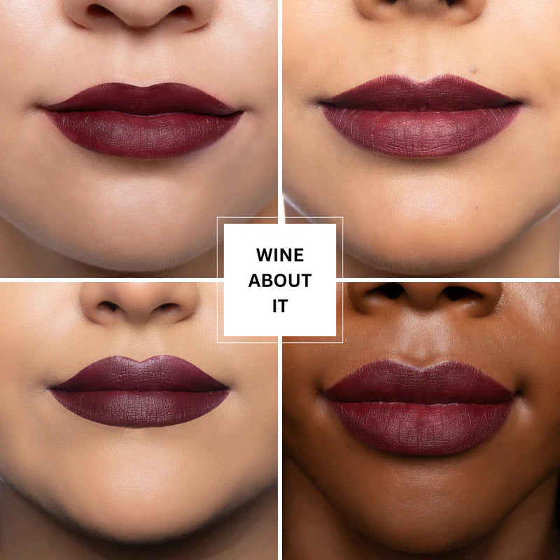 Wooden Lip Pencil set tono Wine 6 pcs