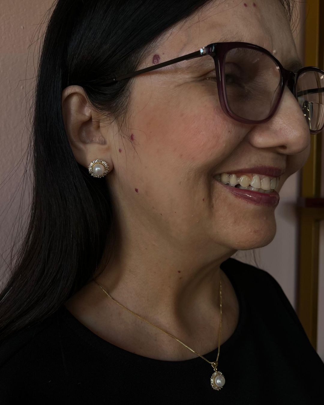 Set Perlas clásicas de Mamá- collar y aritos