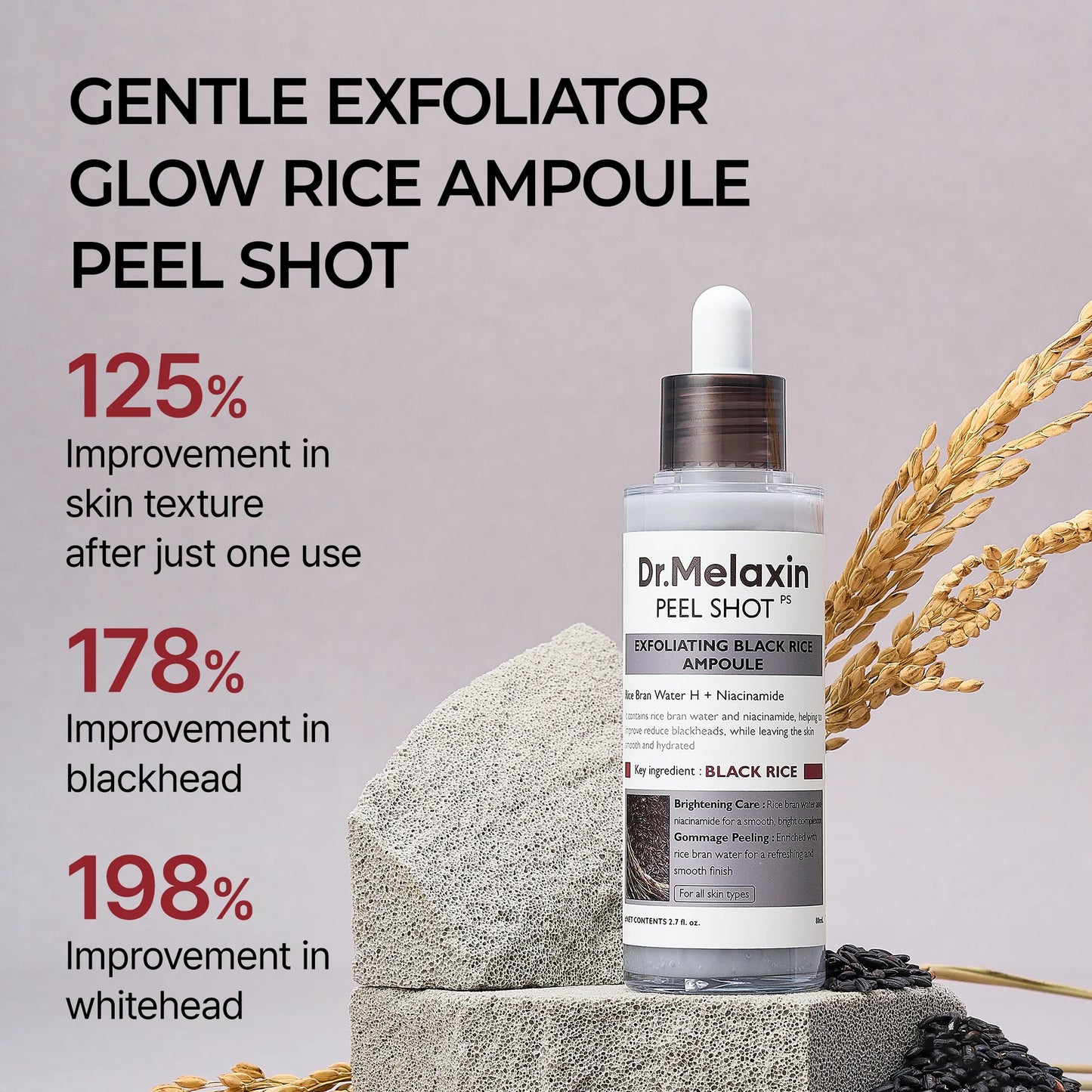 Peel Shot Glow Black Rice Ampulle - Dr.Melaxin