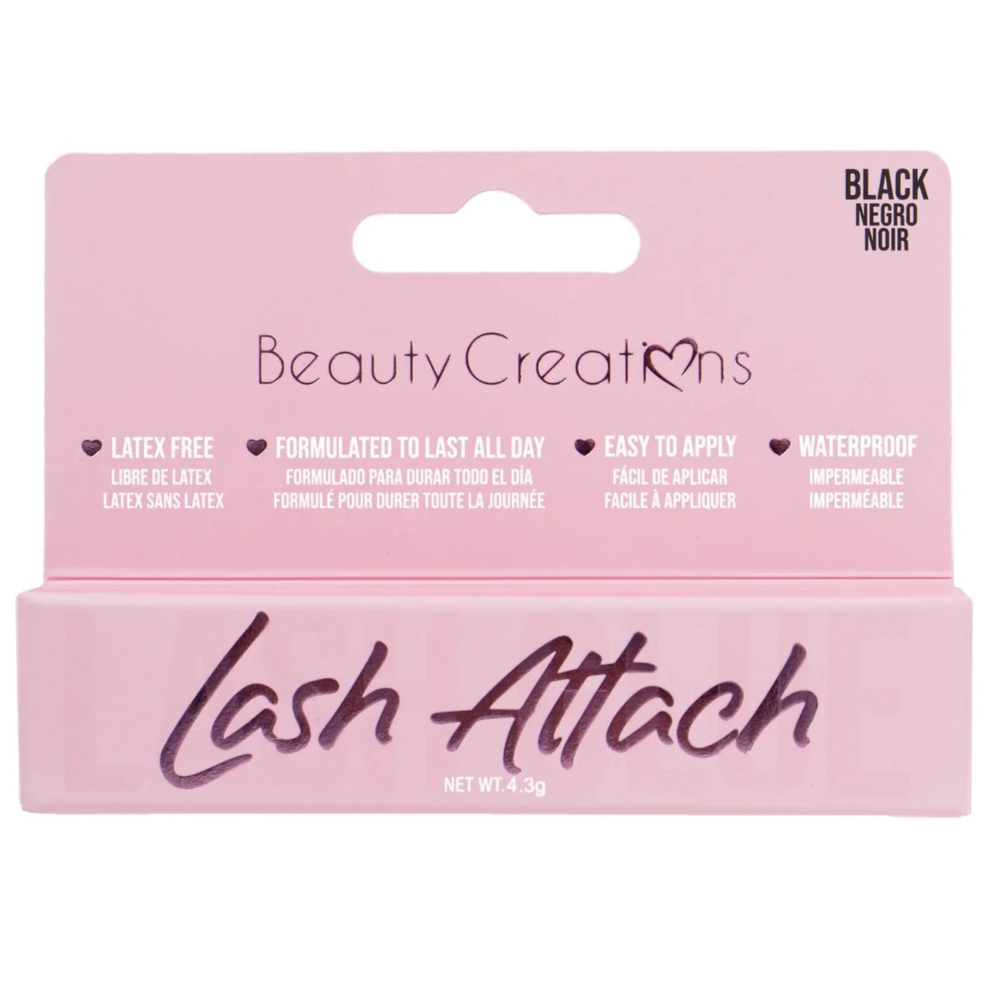 Pegamento negro de pestañas con aplicador Beauty Creations