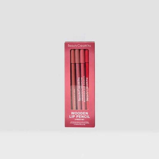 Wooden Lip Pencil set tono Wine 6 pcs