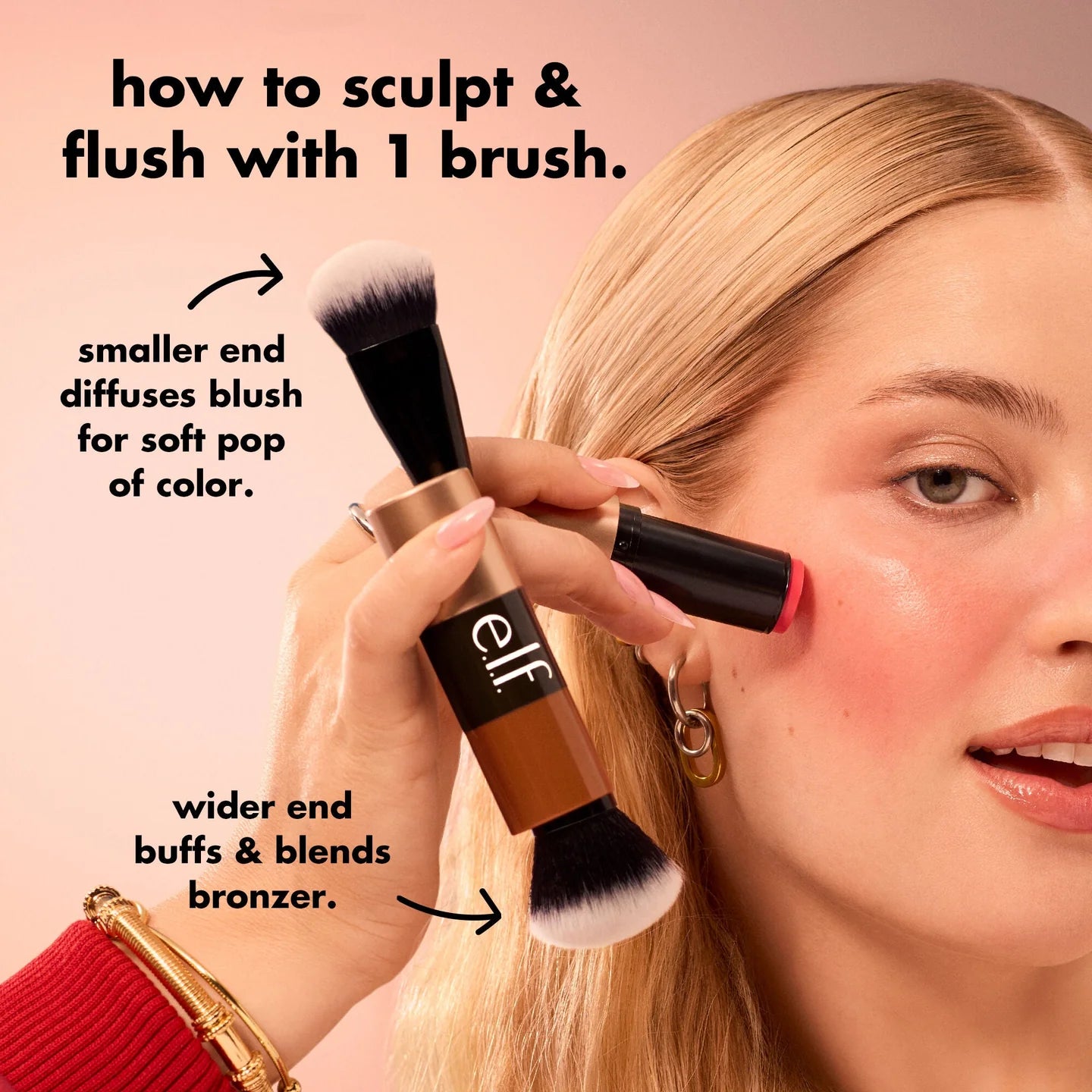 Cream Blush & Bronzer Duo Brush - Elf