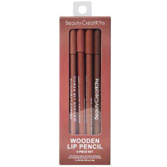 Wooden Lip Pencil set tono Nude 6 pcs