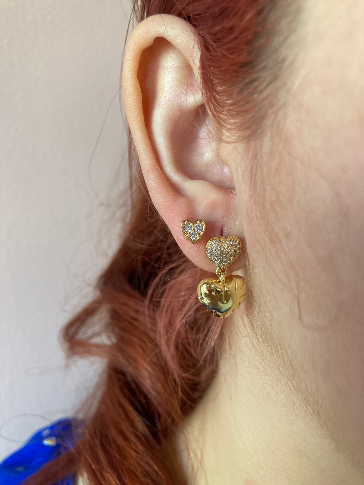 Mini heart studs